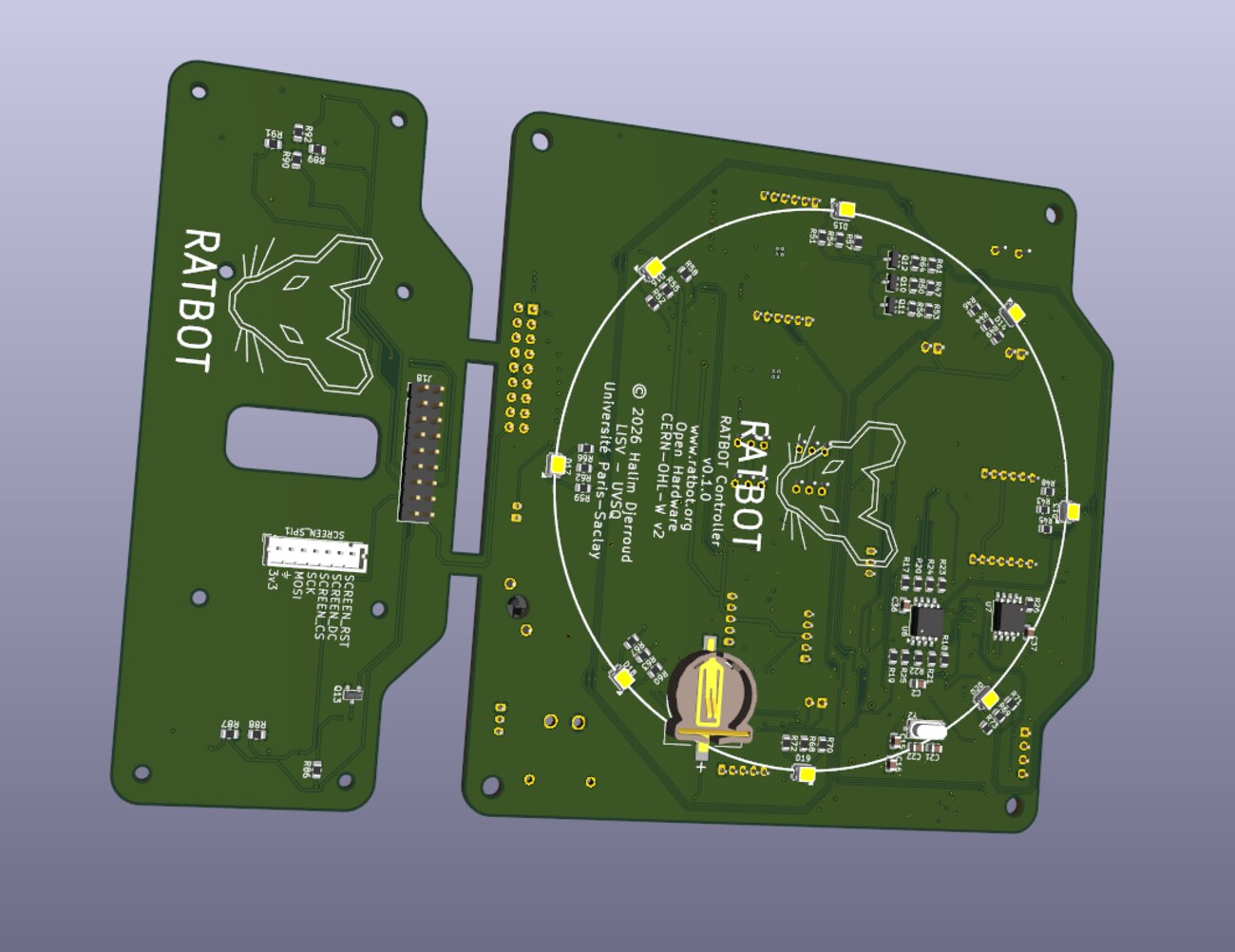 The Ratbot main control board seen from its reverse side.
